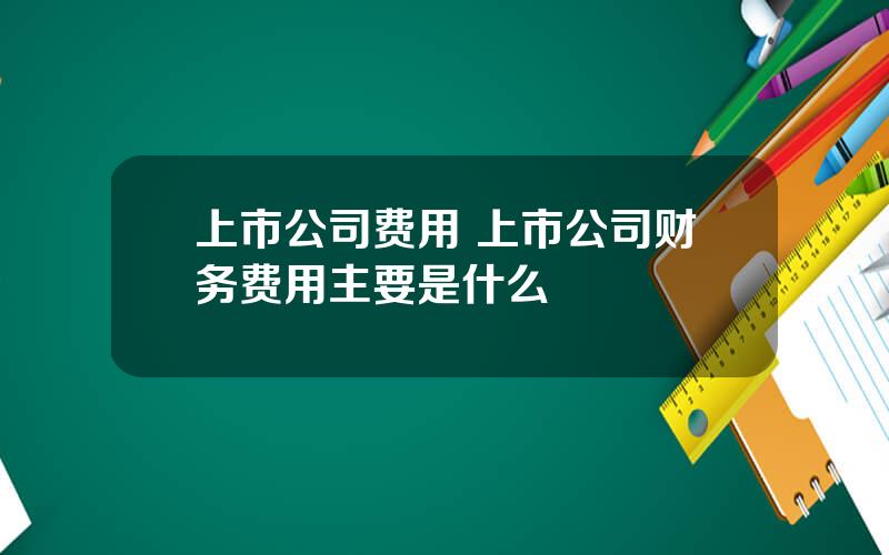 上市公司费用 上市公司财务费用主要是什么